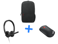Чанти за Лаптопи Lenovo ThinkPad Essential Backpack + Lenovo ThinkPad Silent Mouse + Lenovo USB-A Wired Stereo Headset Gen 2