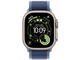 Смарт часовници Apple Watch Ultra 3 Cellular 49mm Natural Titanium Case with Blue/Bright Blue Trail Loop - S/M