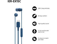 Слушалки Sony IER-EX15C USB-C, Blue