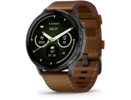 Смарт часовници Garmin Venu® 4 - 45 мм, Slate с Brown кожена каишка