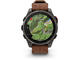 Смарт часовници Garmin fēnix 8 Pro - 51 мм, AMOLED, Sapphire - Carbon grey DLC titanium с Chestnut кожена каишка