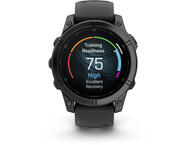 Смарт часовници Garmin fēnix E - 47 мм, AMOLED - Slate Gray Steel с Black силиконова каишка