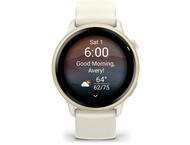 Смарт часовници Garmin vívoactive® 6 - Lunar Gold с Bone каишка