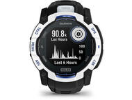 Смарт часовници Garmin Instinct 3 – 50 мм, Solar - Whitestone с Black/Bolt Blue каишка