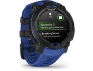 Смарт часовници Garmin Instinct 3 – 45 мм, AMOLED - Black с Bolt Blue/Black каишка 