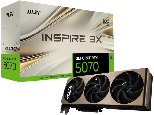 Видео карти MSI GeForce RTX 5070 12G INSPIRE 3X OC