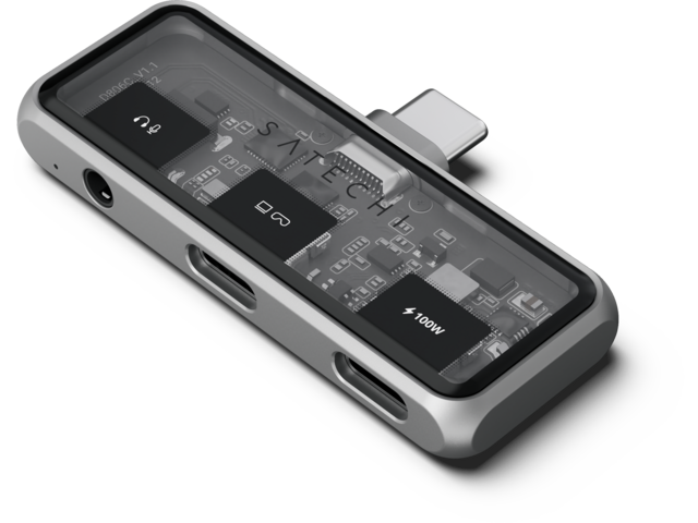 USB Хъб Satechi Mobile XR Hub with dual USB-C and Audio - Space Gray