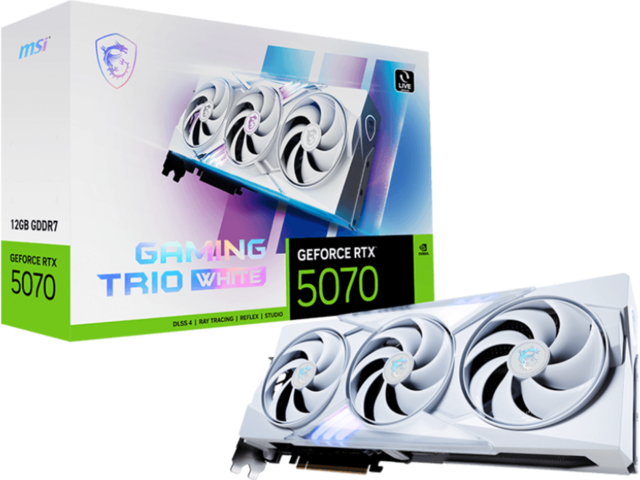 Видео карти MSI GeForce RTX 5070 12G GAMING TRIO White