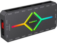 Аксесоари за вентилатори Gamemax V4.0 PWM ARGB HUB BK
