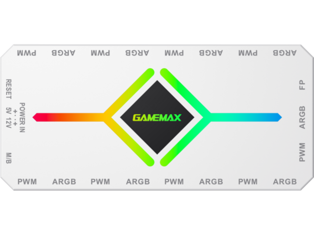 Аксесоари за вентилатори Gamemax V4.0 PWM ARGB HUB WH