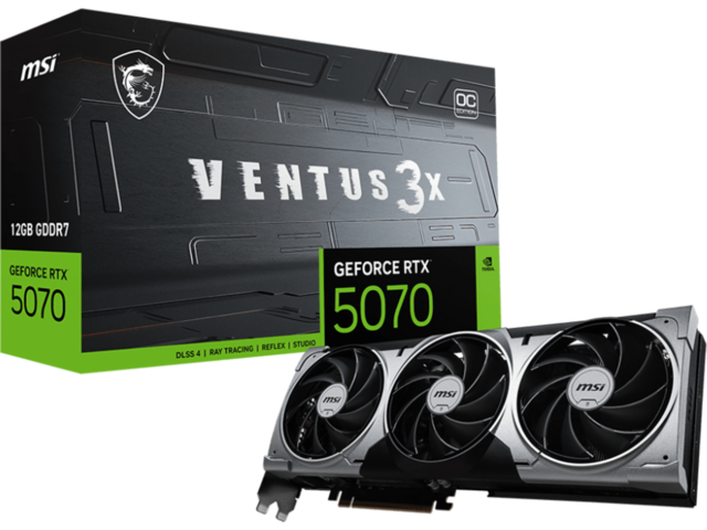 Видео карти MSI GeForce RTX 5070 12G VENTUS 3X OC