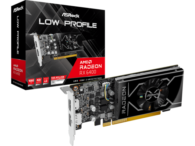 Видео карти ASRock AMD Radeon RX 6400 Low Profile 4GB
