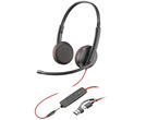 Слушалки HP Poly Blackwire 3225 стерео USB-C слушалки, 3,5 мм жак и USB-C/A адаптер (8X229A6)