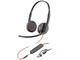 Слушалки HP Poly Blackwire 3225 стерео USB-C слушалки, 3,5 мм жак и USB-C/A адаптер (8X229A6)