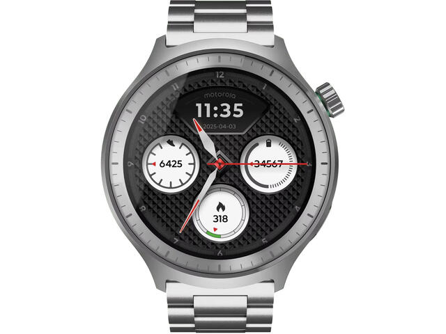 Смарт часовници Motorola Moto Watch, Matte Silver + PANTONE Herbal Garden band