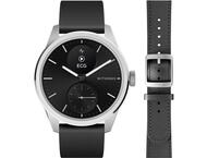 Смарт часовници Withings Bundle Scanwatch 2 / 42mm (including Leather wristband Black Noir 20mm) - Black