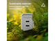 Зарядни устройства Mophie Power Adapter GaN USB-C Dual 70W ROC 2025 White EU​