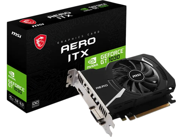 Видео карти MSI GeForce GT 1030 AERO ITX 4GD4 OC