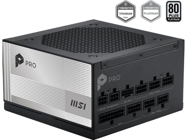 Захранвания за компютри MSI PRO A1000PL PCIE 5.1 ATX 3.1