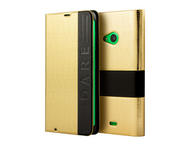 Калъфи Mozo Lumia 535 wallet T-bar phone case, златист