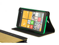 Калъфи Mozo Lumia 535 wallet T-bar phone case, златист