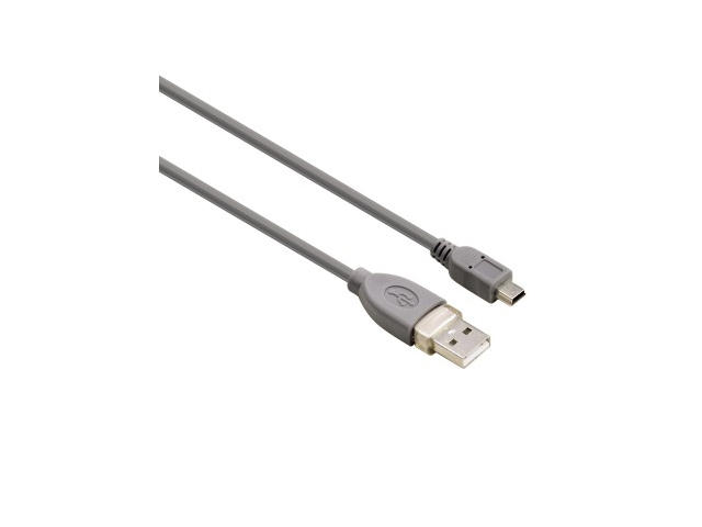 Кабели и Адаптери Hama mini USB 2.0 кабел, екраниран, сив, 0.25 м