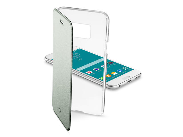 Калъфи Cellular line ClearBook за Samsung Galaxy S6, прозрачен-зелен