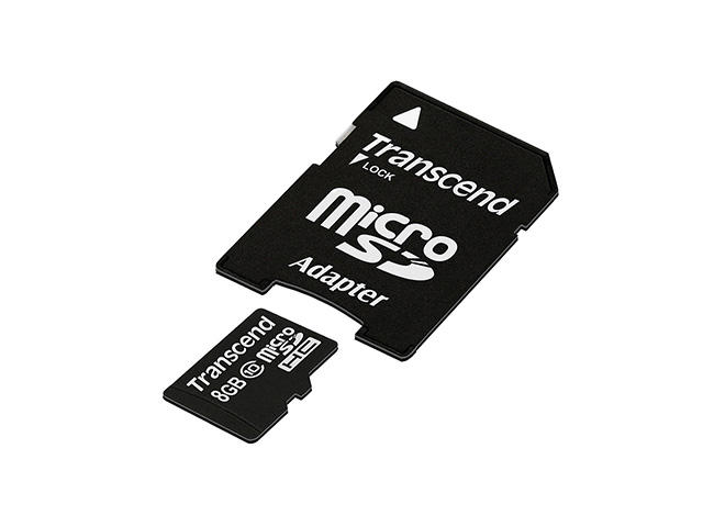 Карти памет Transcend 8GB microSDHC Class 10 Adapter