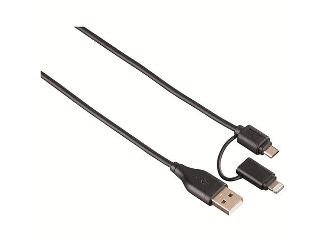 Кабели и Адаптери Hama 2 в 1 micro USB кабел с Lightning адаптер 1.2 метра MFI