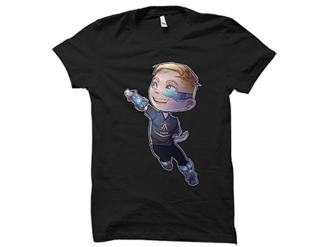 Облекло и аксесоари Fnatic Rekkles cartoon black T-shirt, размер L