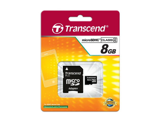 Карти памет 8GB microSDHC карта Transcend Class 4