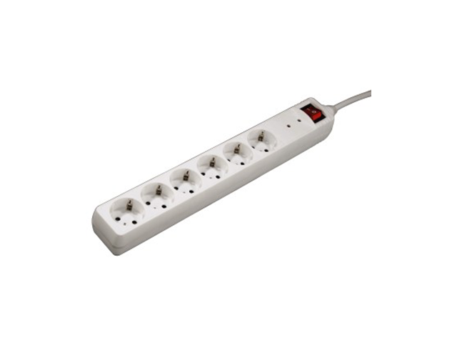 Разклонители Hama Power Strip, 6 гнезда, бял