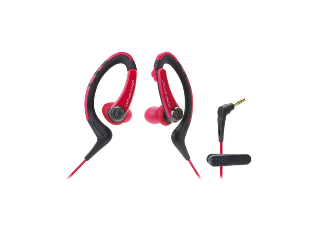Слушалки Audio-Technica ATH-SPORT1RD SonicSport, в черно-червено
