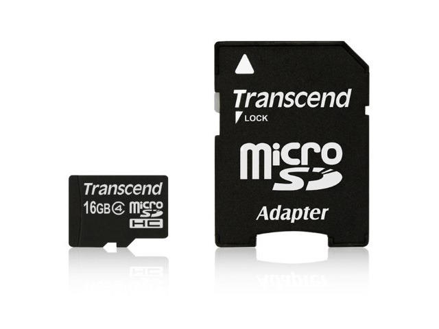 Карти памет 16GB microSDHC Transcend Class 4 Adapter
