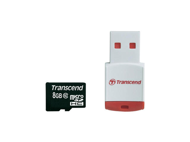 Карти памет 8GB microSDHC Transcend Class 10 USB