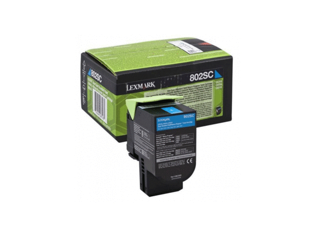 Консумативи Оригинален тонер Lexmark 802SC Cyan Standard Yield