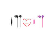 Слушалки Комплект Sony MDR-EX15AP, в черно/ в розово