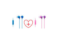 Слушалки Комплект Sony MDR-EX15AP, в синьо/ в розово